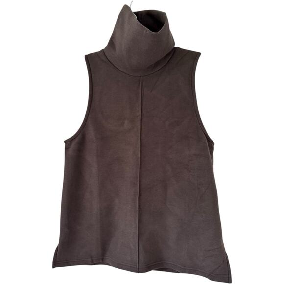 NWT OGL Turtleneck Split Hem Top Gray FuzzLuxe Scuba Fabric Size Small - Picture 2 of 5